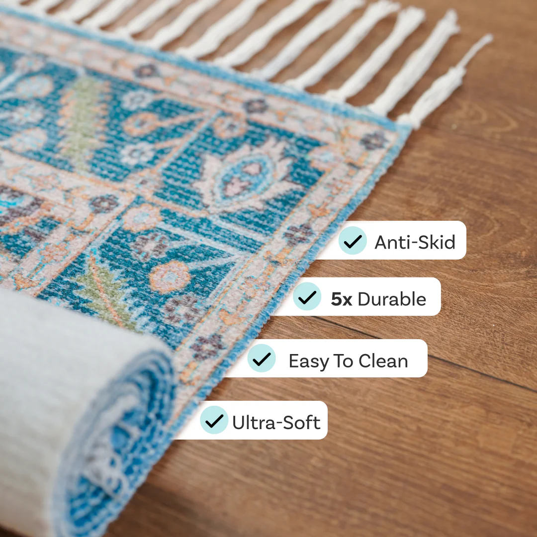 Aqua Garden Bedside Runner - Image 3