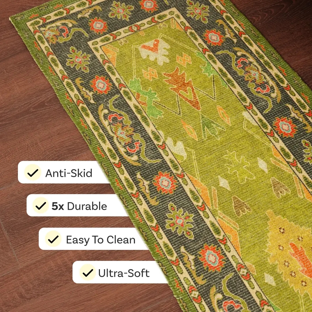 Leher Ancestral Moss Bedside Runner - Image 3