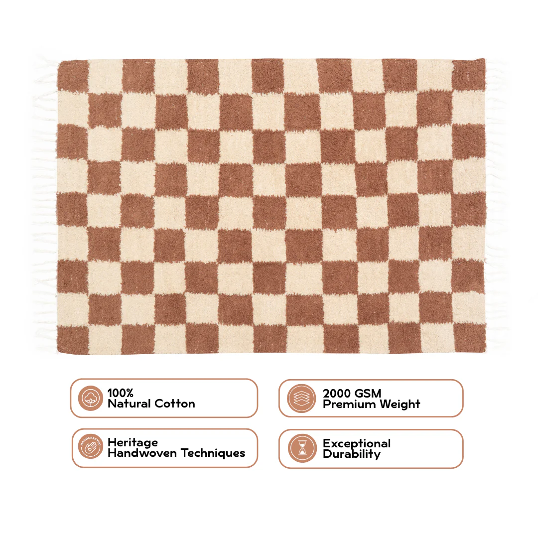 Mocha Grid Area Rug - Image 5